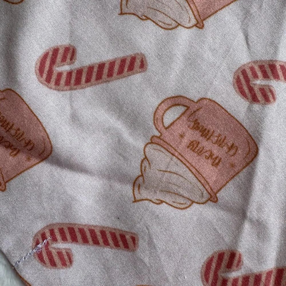 NWT Loic by Design Christmas Dog Bandana with Candy Canes, Pink + Red, Size M
